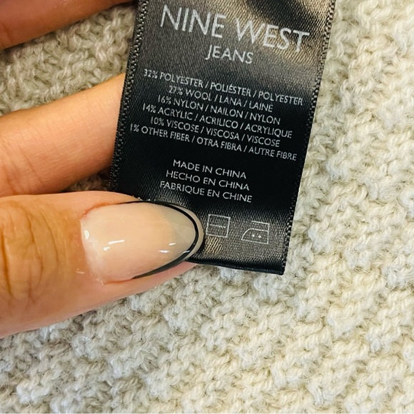 NINE West Jeans open cardigan/ turtleneck Sweater long oversized Medium - Picture 8 of 8